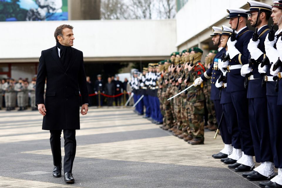 French President Macron makes new year speech to Armed Forces in western France