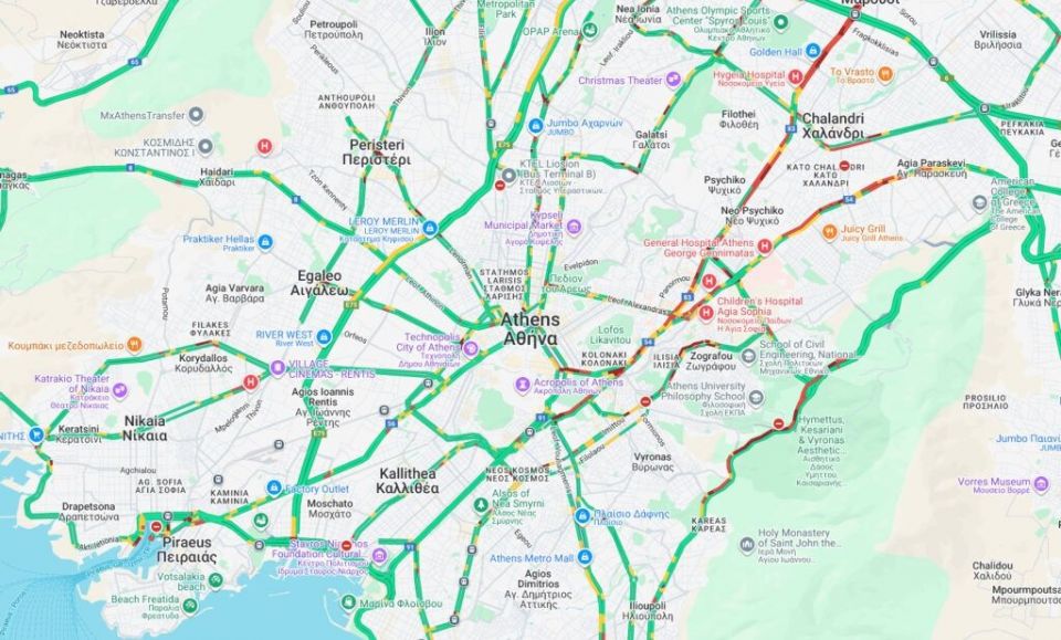 Μποτιλιάρισμα σε Κηφισό, Κηφισίας και Μεσογείων – Καθυστερήσεις στην Αττική Οδό