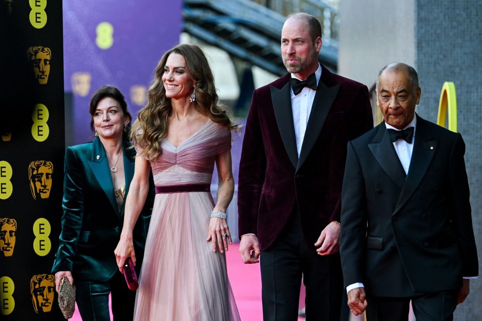 Britain's Prince William and Catherine attend the BAFTA Film Awards 2026, in London