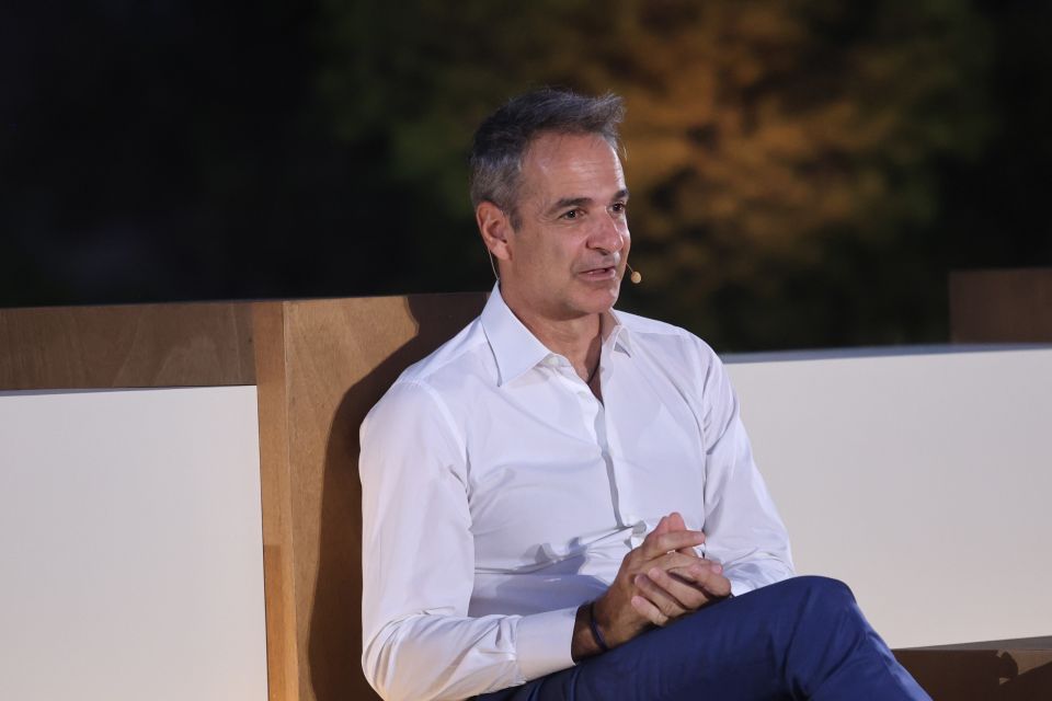 [388438] ΣΥΜΜΕΤΟΧΗ ΤΟΥ ΠΡΩΘΥΠΟΥΡΓΟΥ ΚΥΡΙΑΚΟΥ ΜΗΤΣΟΤΑΚΗ ΣΕ ΣΥΖΗΤΗΣΗ ΜΕ ΤΟΝ HEMANT TANEJA ΔΙΕΘΥΝΟΝΤΑ ΣΥΜΒΟΥΛΟ ΤΗΣ GENERAL CATALYST ΣΤΟ ΠΛΑΙΣΙΟ ΕΚΔΗΛΩΣΗΣ ΤΗΣ ENDEAVOR GREECE (ΓΙΑΝΝΗΣ ΠΑΝΑΓΟΠΟΥΛΟΣ / EUROKINISSI)