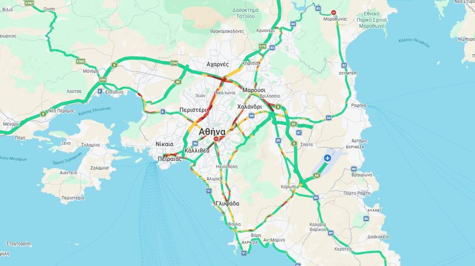 Στο «κόκκινο» μέχρι αυτή την ώρα η κίνηση – Μποτιλιάρισμα σε Κηφισό, Κηφισίας και Αττική Οδό Στο «κόκκινο» μέχρι αυτή την ώρα η κίνηση – Μποτιλιάρισμα σε Κηφισό, Κηφισίας και Αττική Οδό