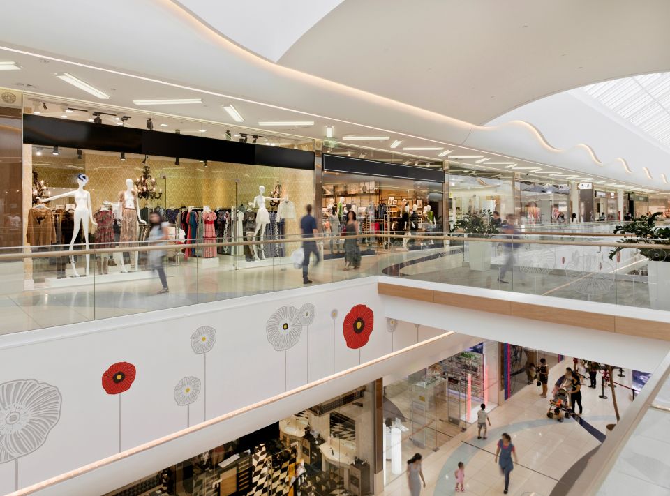 Inside a large shopping mall in Almaty