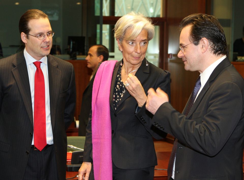 Giorgos Papakonstantinou, Christine Lagarde, Anders Borg